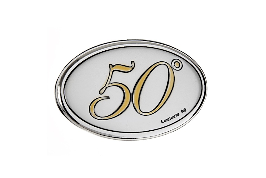 Oval plaque bilaminated Silver 50th wedding anniversary Selezione Zanolli