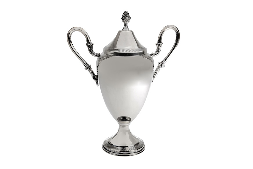 Cup Vittoria silver with handles and cover Selezione Zanolli