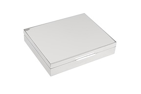 Scatola argento lucida con interno in legno Selezione Zanolli