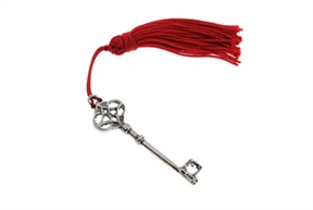 Chiave argento con nappina rossa Selezione Zanolli