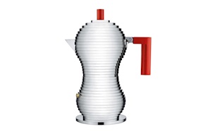 Caffettiera Pulcina Induzione manico rosso tre tazze Alessi
