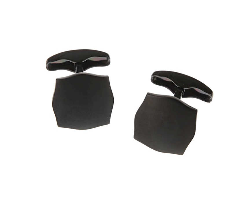 Cufflinks silver black square Selezione Zanolli