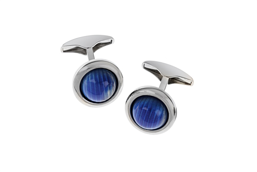 Gemelli argento con smalto blu e azzurro Selezione Zanolli