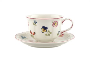 Tea cup Petite Fleur porcelain with saucer Villeroy & Boch