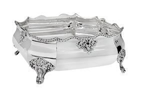 Bowl Queen Anne silver with chiseled edge and feet Selezione Zanolli