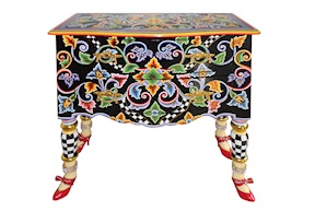 Cassettiera Drawer Chest Black Colle dipinta a mano Tom's Drag