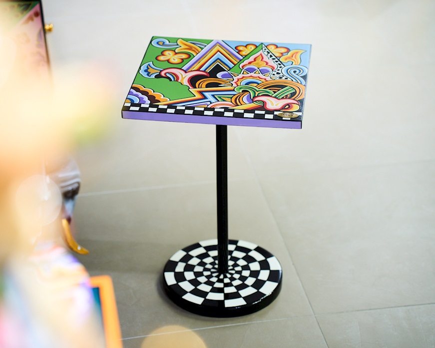 Table Graphic Design hand painted Tom's Drag