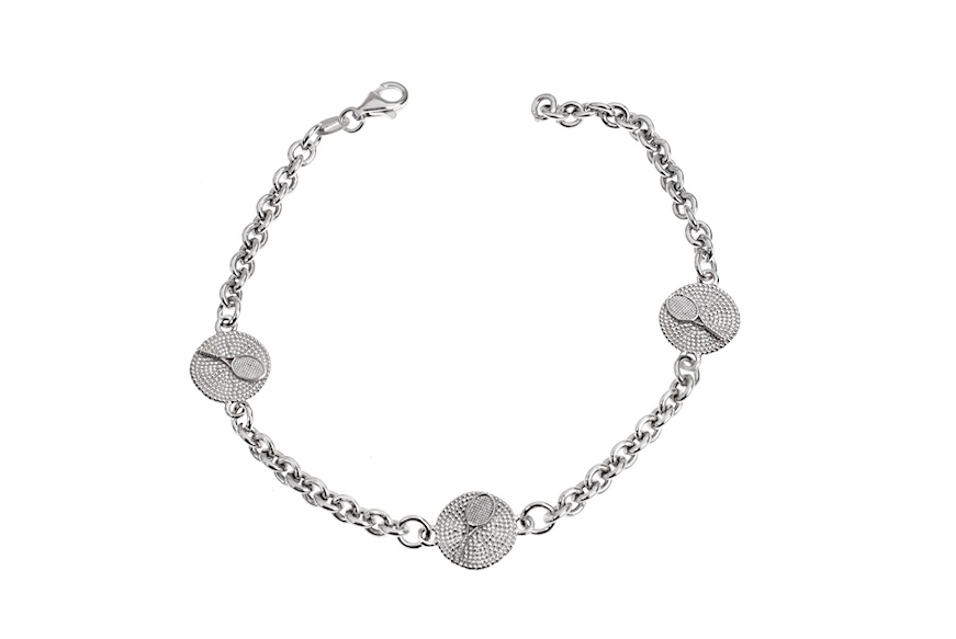 Bracciale argento tre tondi con racchetta da tennis Selezione Zanolli