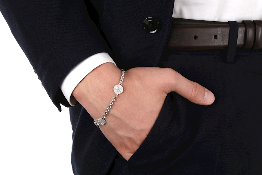 Bracciale argento tre tondi con racchetta da tennis Selezione Zanolli