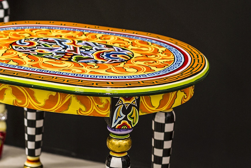 Tavolino Side Table Versailles dipinto a mano Tom's Drag