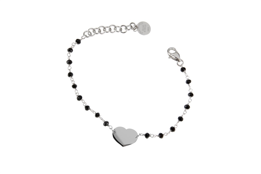 Bracelet Mon Amour silver with heart and black crystals Nomination