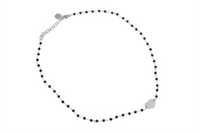 Collana Mon Amour argento con cuore e cristalli neri Nomination