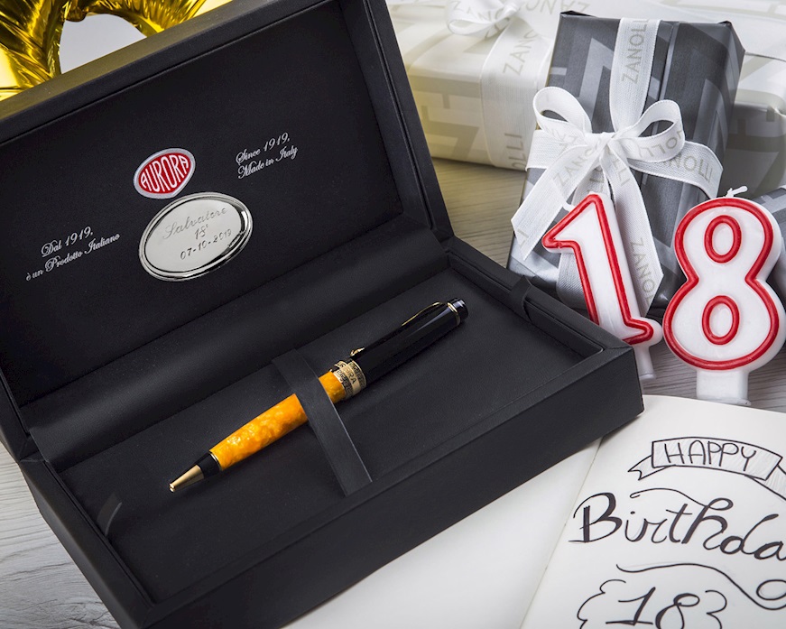 Penna a sfera Optima O Sole Mio screziata arancione Aurora