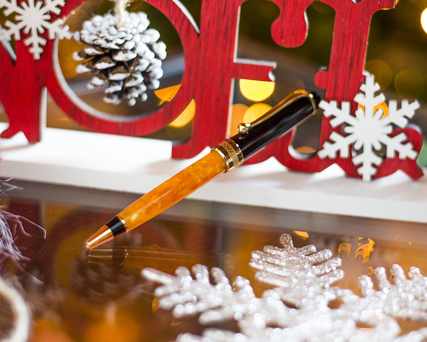 Penna a sfera Optima O Sole Mio screziata arancione Aurora