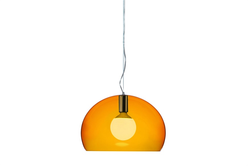 Suspension lamp Small Fl/y orange Kartell