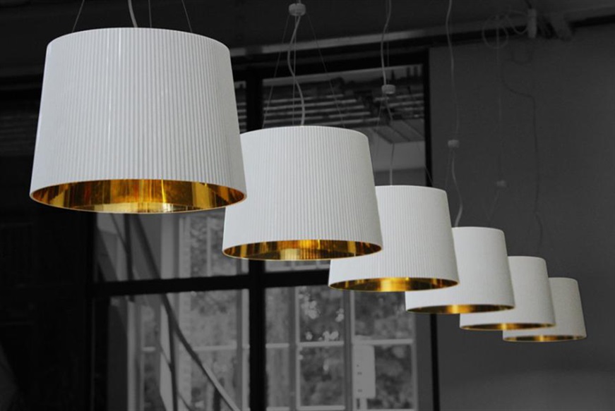 Suspension lamp Gè white and gold Kartell