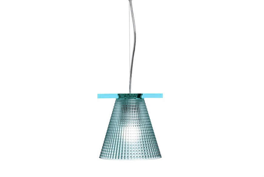 Lampada sospensione Light Air azzurra Kartell