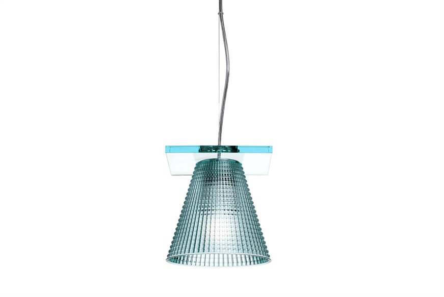 Lampada sospensione Light Air azzurra Kartell