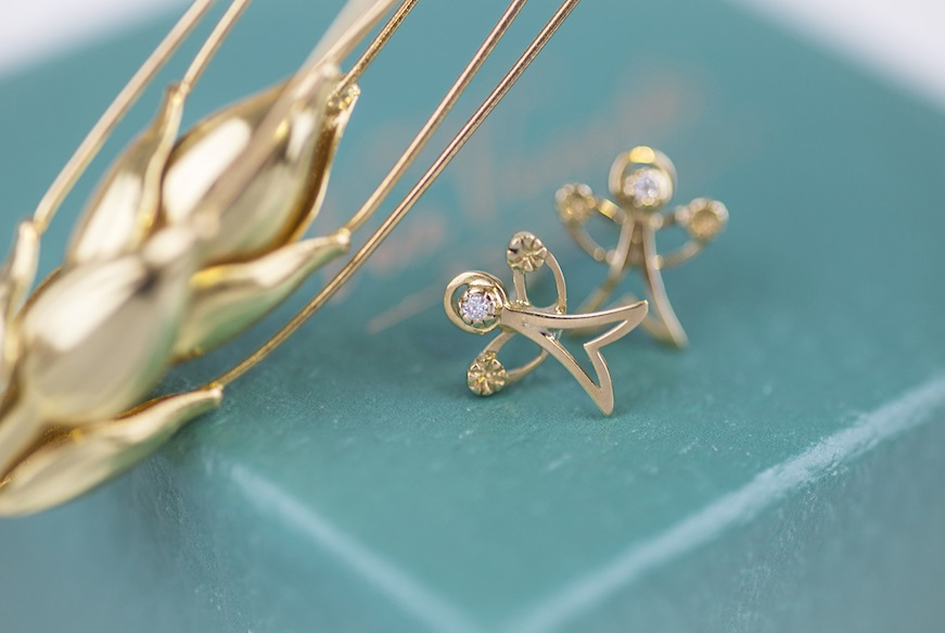 Earrings Angels gold 750‰ with diamond Selezione Zanolli