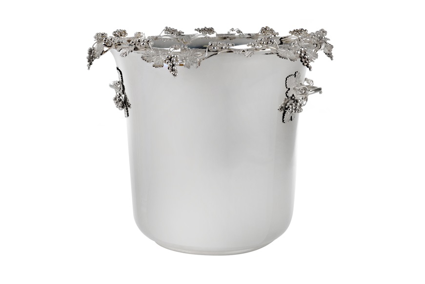 Champagne bucket silver with grape decoration Selezione Zanolli