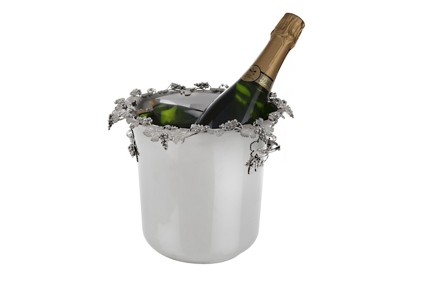 Secchio champagne argento con decoro uva Selezione Zanolli