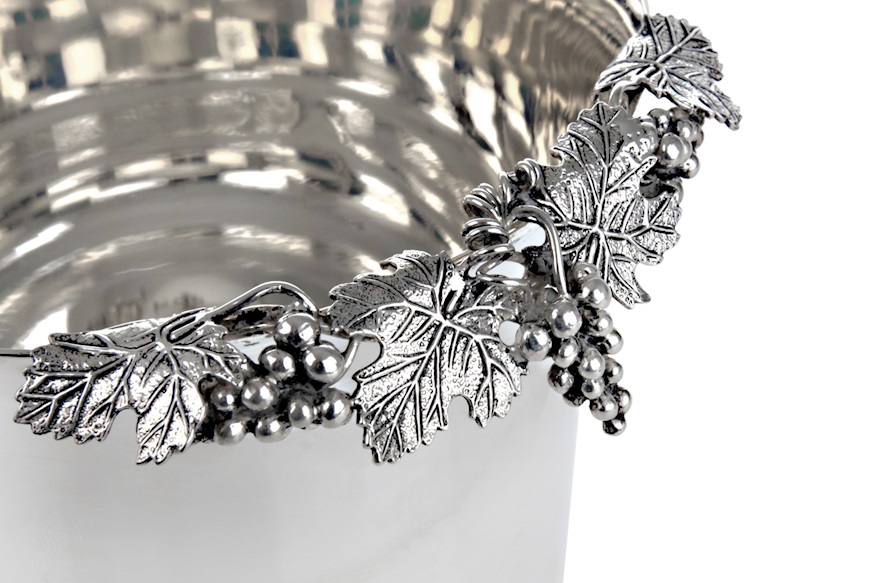 Ice bucket silver with grape decoration Selezione Zanolli