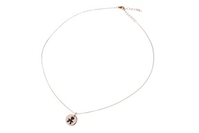 Collana argento rosè tondo bimbo con zirconi neri