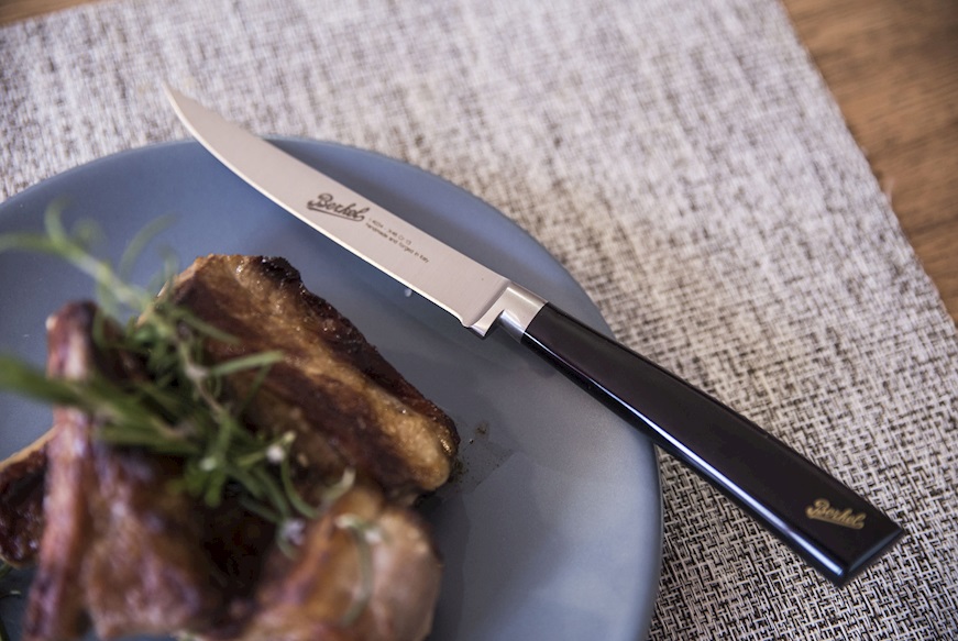 6 pcs. steak knife set Elegance steel with black handle Berkel