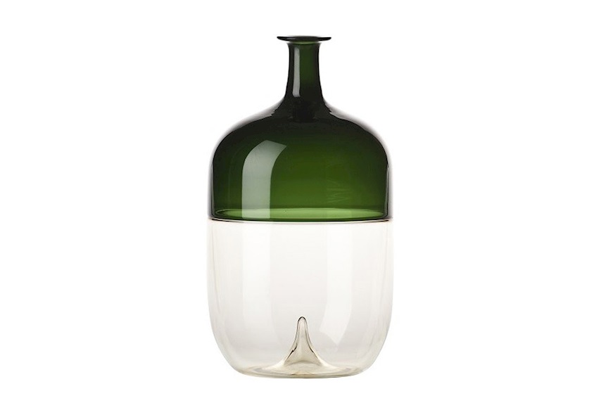 Vase Bolle Murano glass yellow and apple green Venini