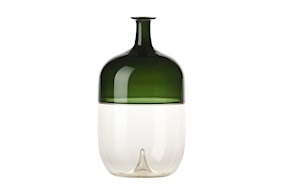 Vaso Bolle vetro di Murano pagliesco e verde mela Venini
