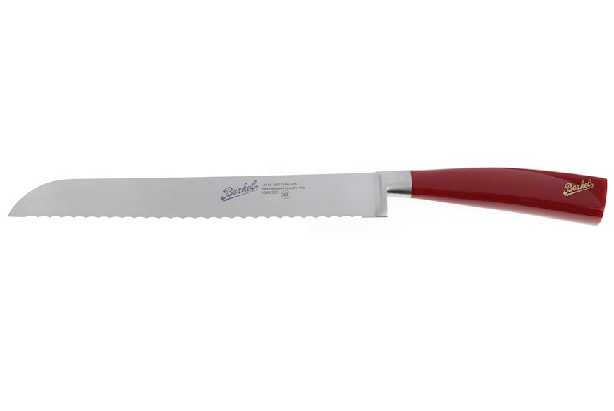 Bread knife Elegance steel with red handle Berkel