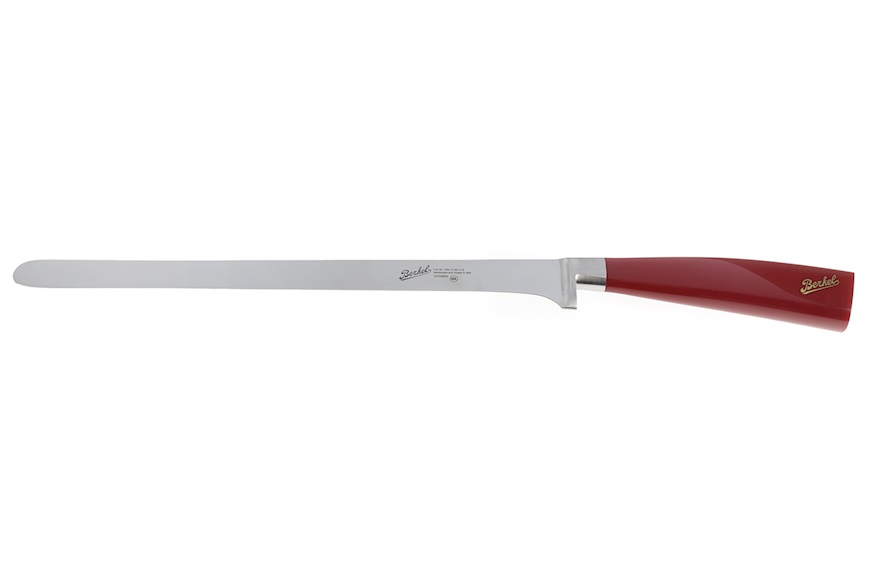 Coltello prosciutto Elegance acciaio con manico rosso Berkel