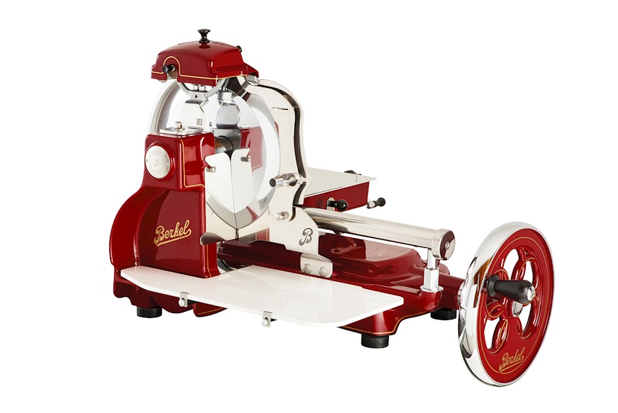 Flywheel meat slicer B3 Fiorato steel red and gold Berkel