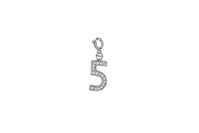 Pendant 5 number silver with white zircons Selezione Zanolli