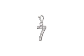 Pendant 7 number silver with white zircons Selezione Zanolli