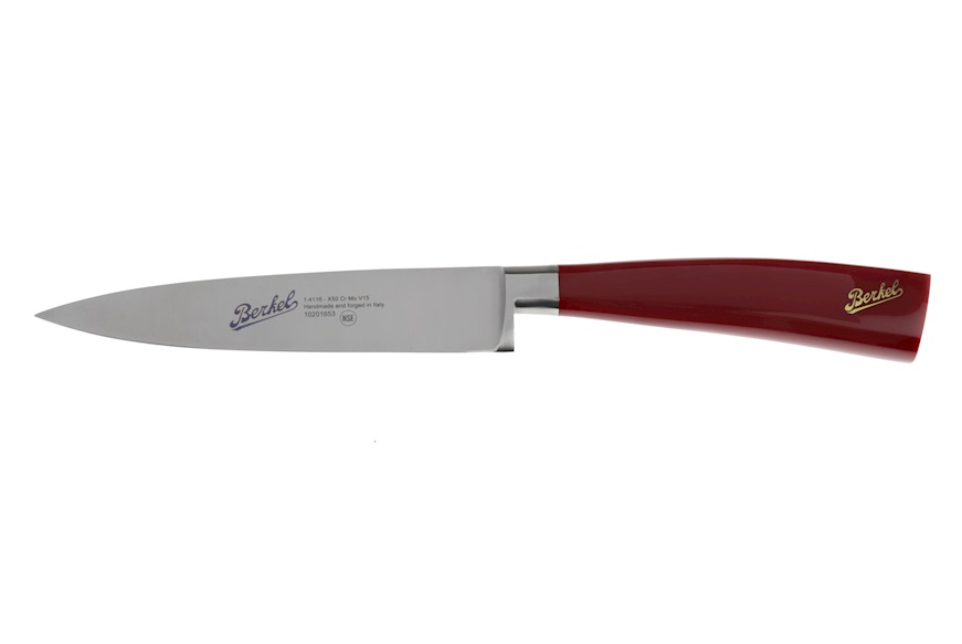 Berkel Coltello cucina Elegance acciaio con manico rosso