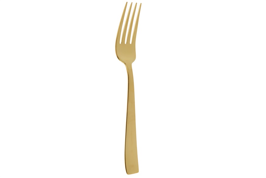 Table fork Flat Gold steel Sambonet