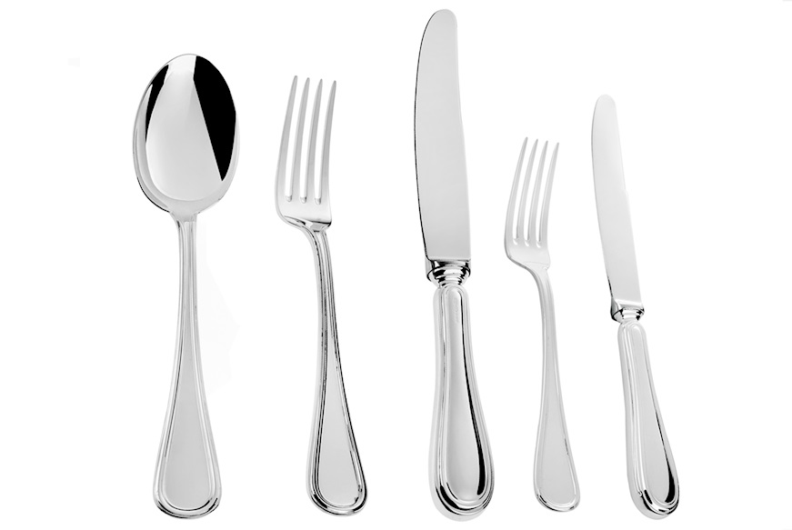 Servizio posate argento in stile Inglese 5 pezzi Selezione Zanolli
