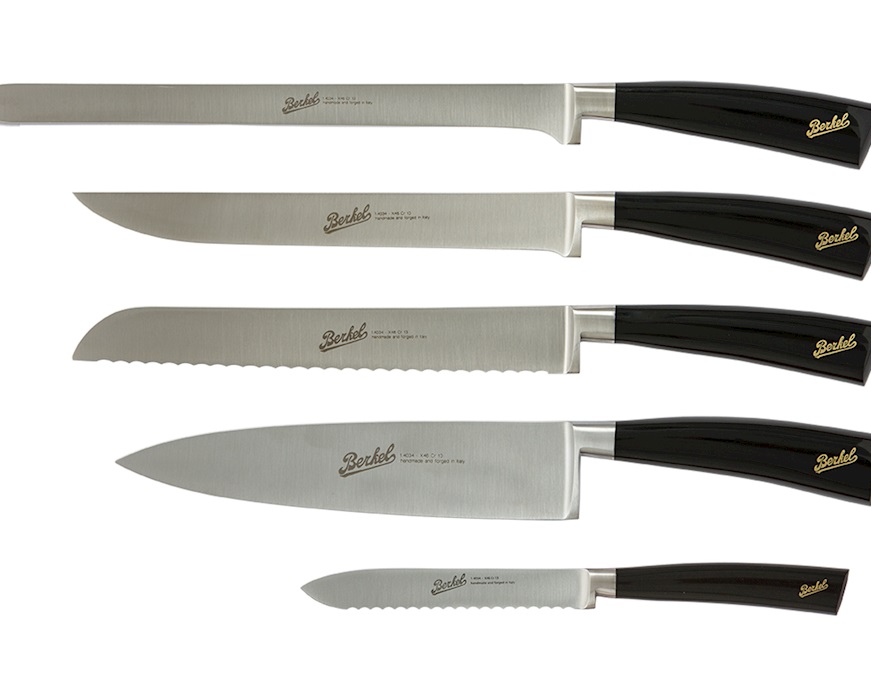 Set Chef 5 pezzi Elegance acciaio con manico nero confezione regalo Berkel