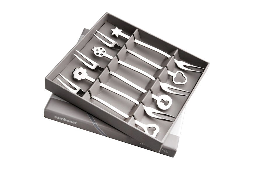 Party fork set Party Portafortuna steel 6 pieces Sambonet