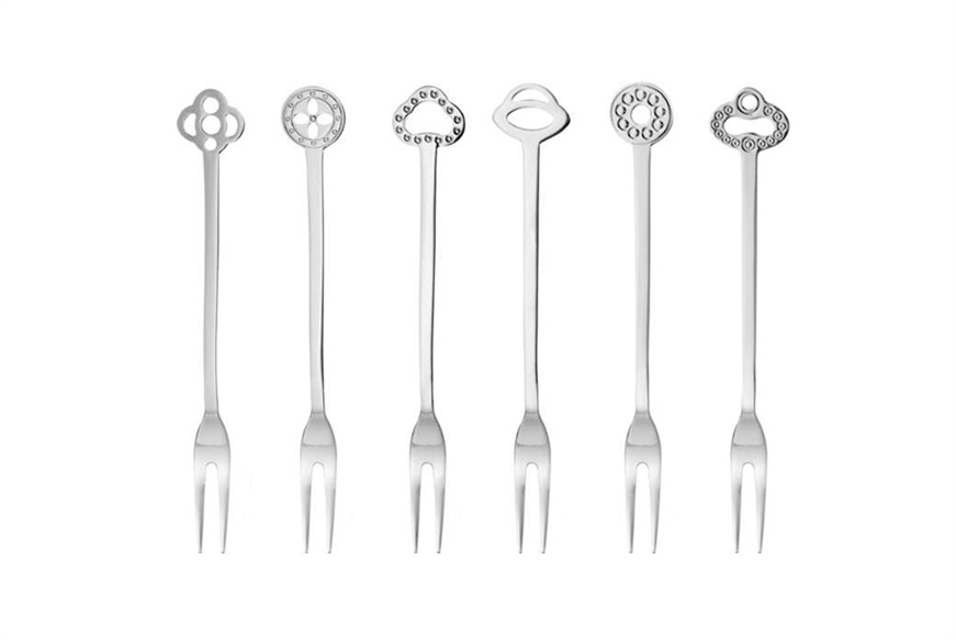 Party fork set Party Oriental steel 6 pieces Sambonet