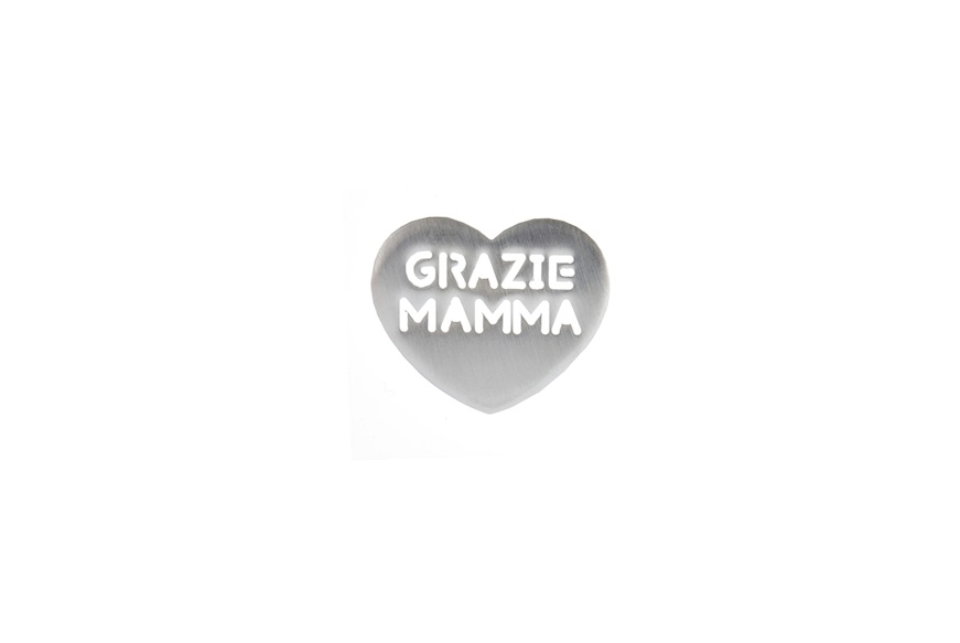 Targhetta Grazie Mamma silver plated Selezione Zanolli