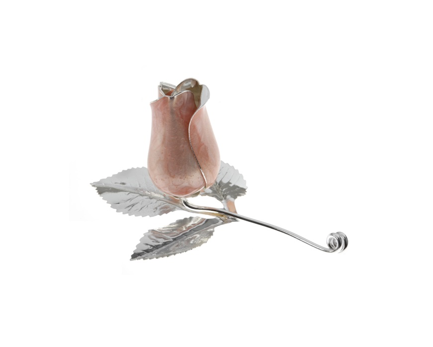 Bomboniera Rosetta bocciolo perla silver plated con essenza e scatola Selezione Zanolli