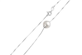 Girocollo argento e perla passante fresh water Selezione Zanolli