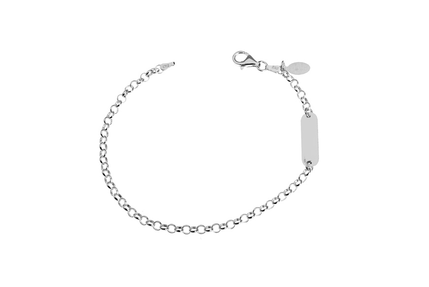 Bracciale argento a maglia rolò con targhetta lucida incidibile Selezione Zanolli