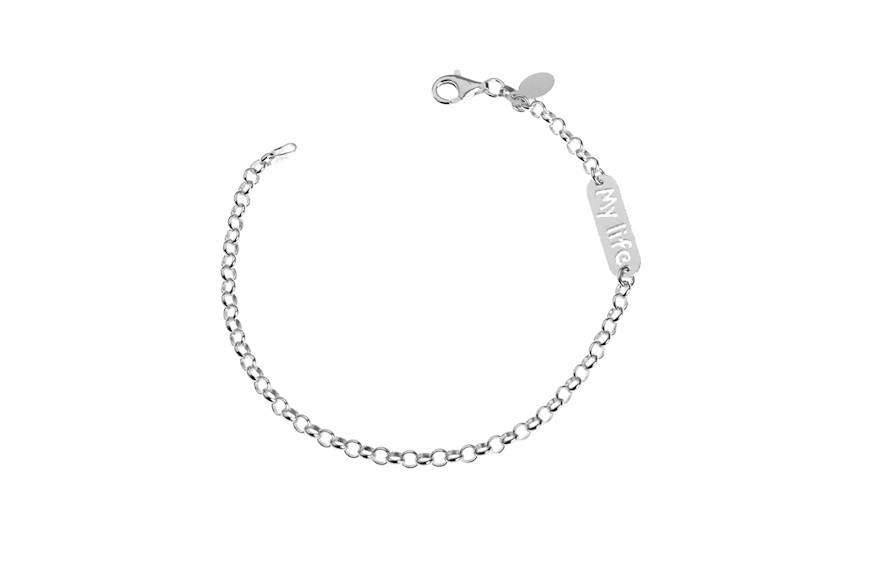 Bracciale argento a maglia rolò con targhetta My Life Selezione Zanolli
