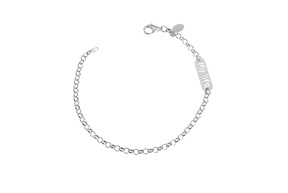 Bracciale argento a maglia rolò con targhetta My Life