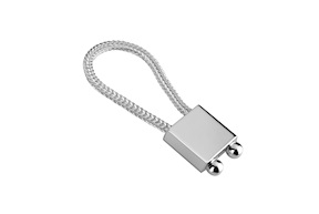 Keychain silver loop with square Selezione Zanolli