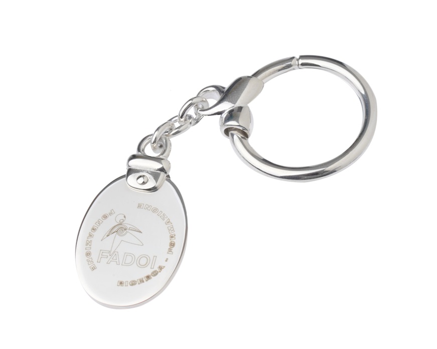 Keychain silver with oval plate Selezione Zanolli