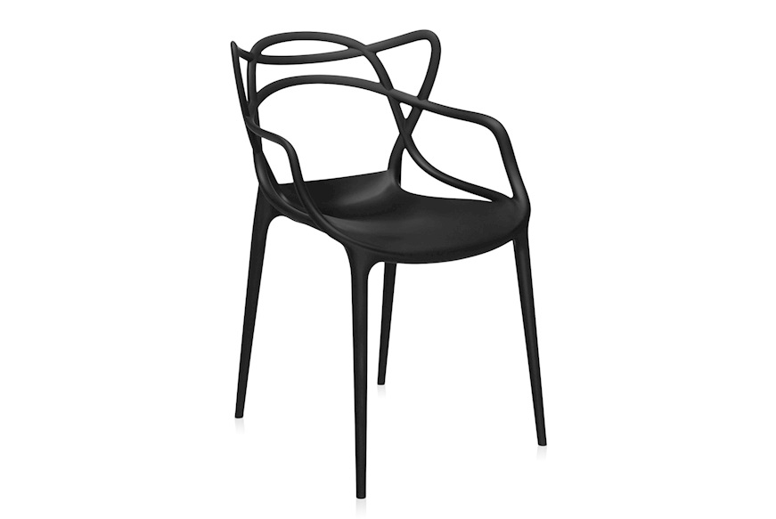 Set of Chairs Masters Black 4 pieces Kartell